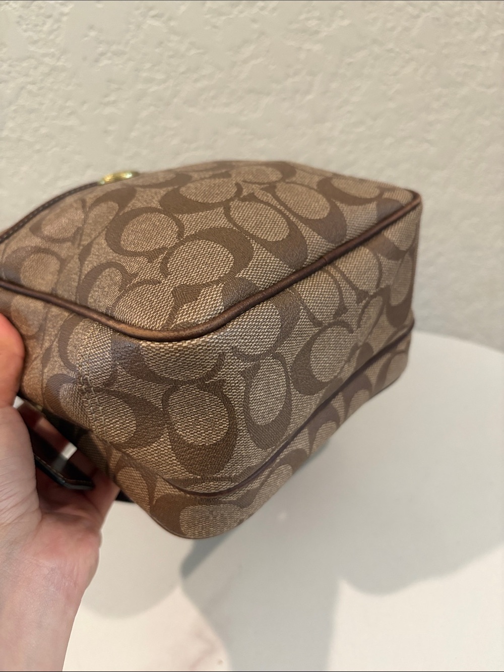 Coach Brown Signature Leather Messenger Crossbody with Stripes - Picture 9 of 14